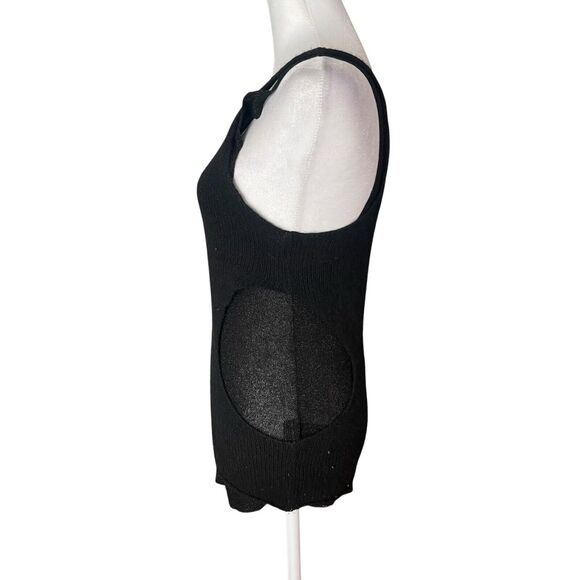 Zadig & Voltaire Small Deluxe Miria Defile Top Cashmere Black Cutout Tank - Picture 8 of 10